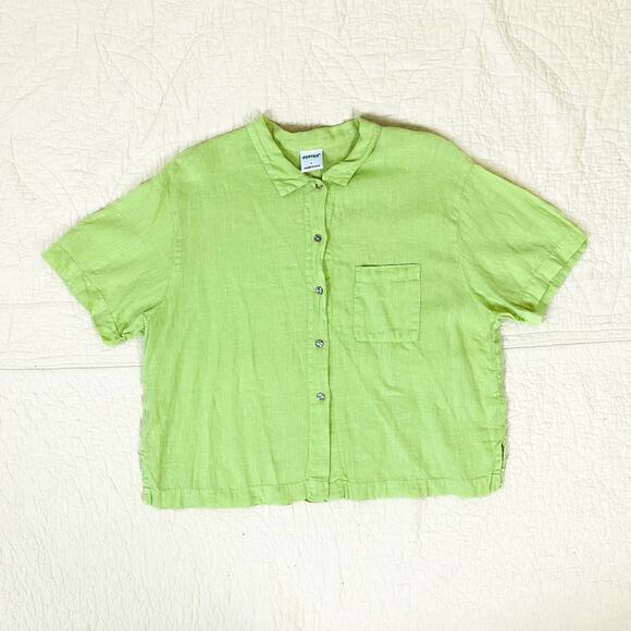 Gerties Vintage Linen Collared Button Down Shirt - Picture 1 of 6